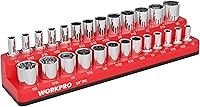 Vista 1 de WORKPRO Organizador magnético para llaves de vaso, portavasos SAE de 1/4 pulgadas, bandejas para llaves de vaso con capacidad para 26 piezas