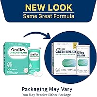 Vista 2 de OraTicx Green Breath Probióticos para el cuidado bucal, ayuda naturalmente a refrescar el mal aliento y la boca saludable, suplemento probiótico