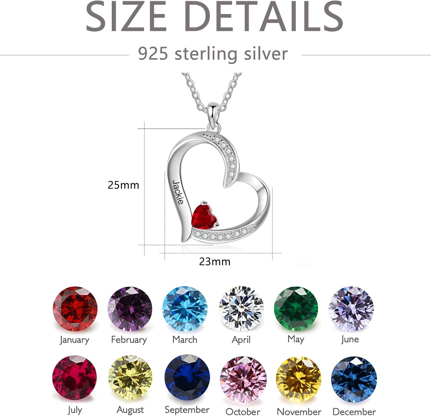 10K/14K/18K Gold Diamond Personalized Name Heart Necklace with 1-4 Birthstones Real Diamond Engraved 1-4 Names Pendant Jewelry Gift for Mom - Image 5