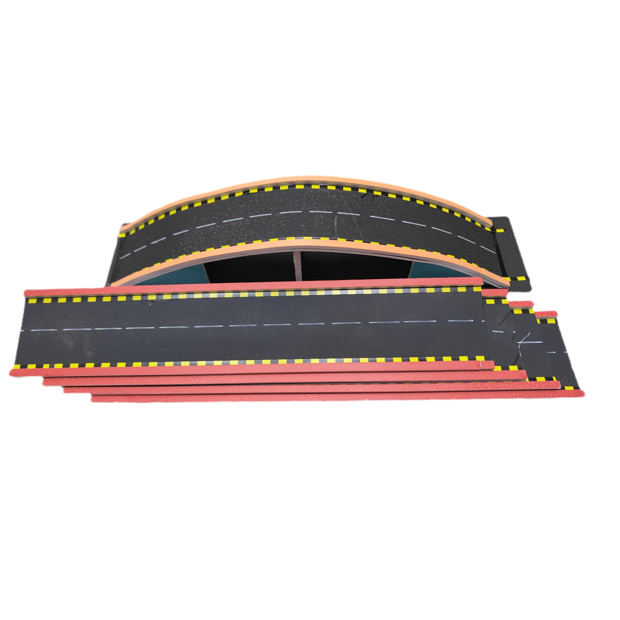 Handmade Foam Board Road and Bridge Model, 30cm Length, Set of 5 (4 Roads and 1 Bridge)