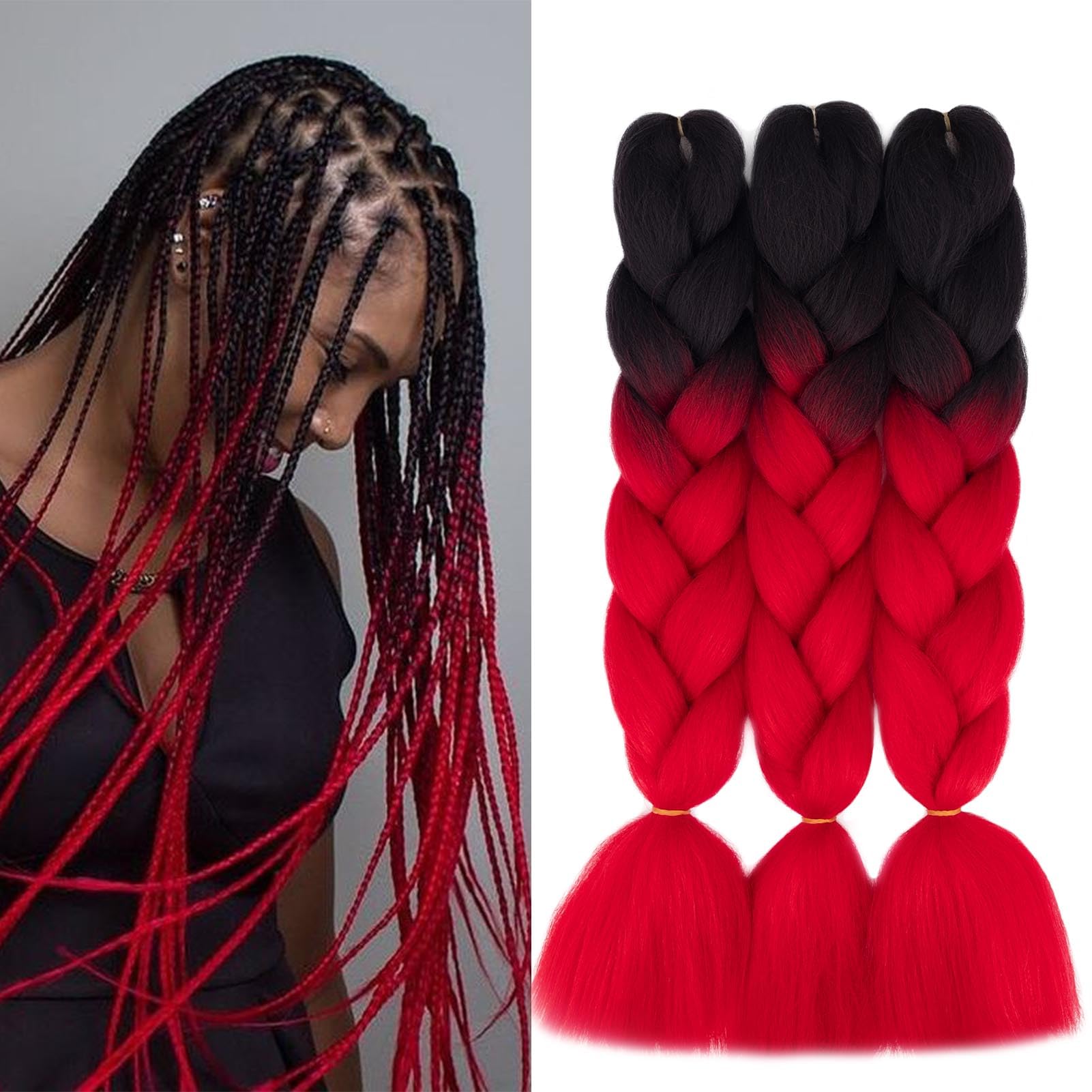 60cm Extensiones de Pelo Trenzas Africanas Castaño Oscuro Extensiones para Trenzas Africanas 1 pcs 100g Kanekalon Pelo para Trenzas Africanas Sintetico Extensiones de Trenzado Cabello Braiding — view 118