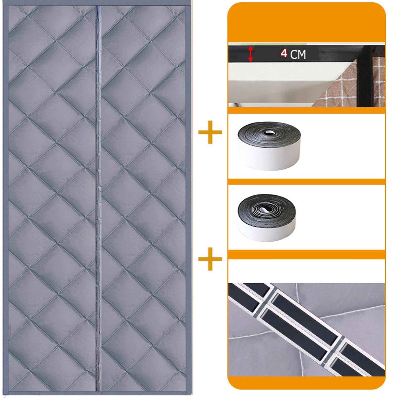 Magnet Türvorhang Kälteschutz für Türen Magnet Wärmeschutzvorhang für Türen,Kälteschutz und Wärmeschutz im Winter Balkontür Eingangstür Winddicht (110 x 210 cm)
