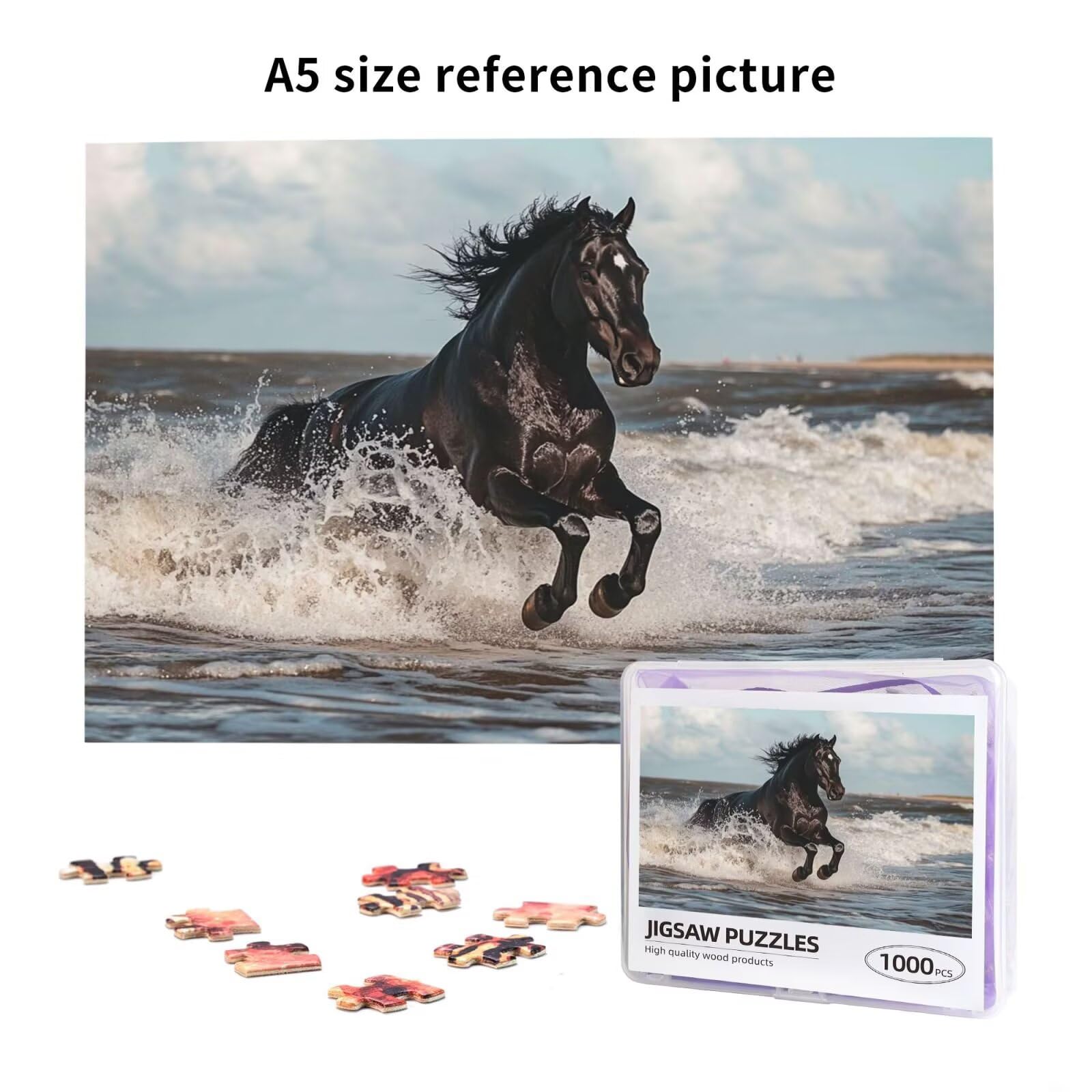 Puzzle 2000 Teile, Puzzle Erwachsene, Holzpuzzle Strand Impossible Jigsaw, Clevere Rätsel, HD Farbe Jigsaw mit Geschenkbox Verpackung for Room Decor, Geschenke für Frauen Tier 100x70cm p-1748
