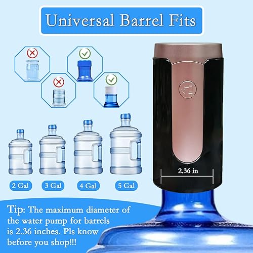 Miniatura 4 de Dispensador de agua eléctrico para 5 galones bomba de botella de agua potable automática portátil - Bomba de jarra de agua inteligente con USB