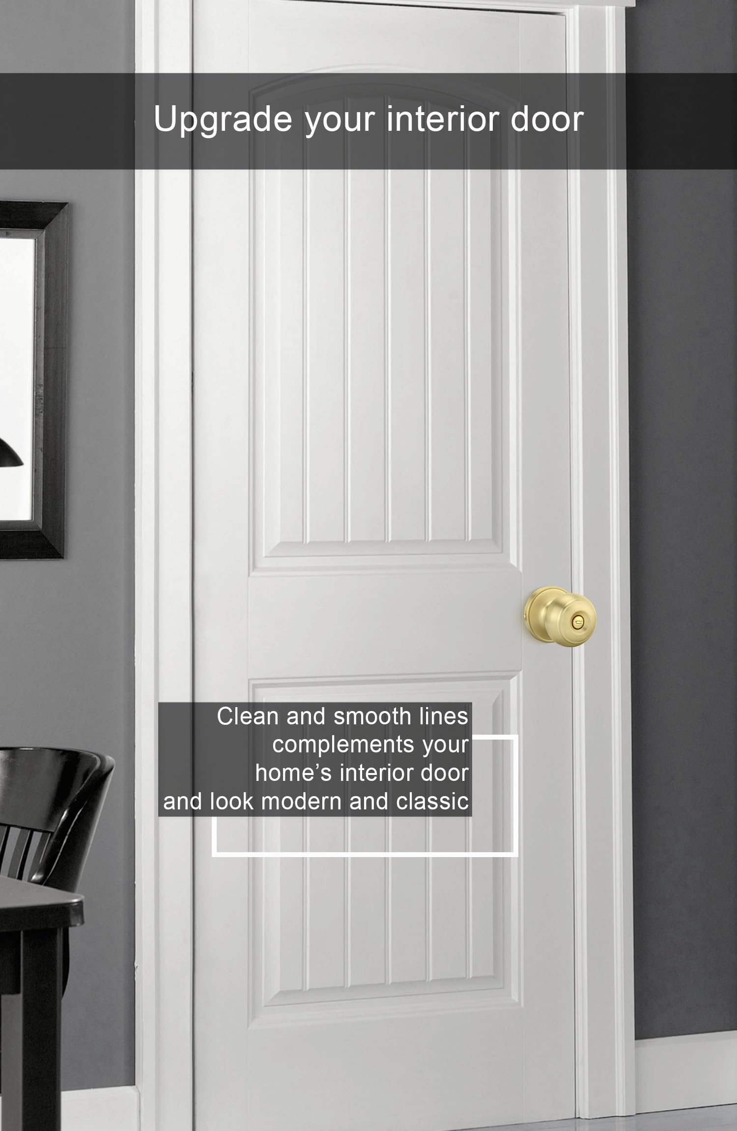 Brushed Gold Door Knobs - 6 Pack Interior -4