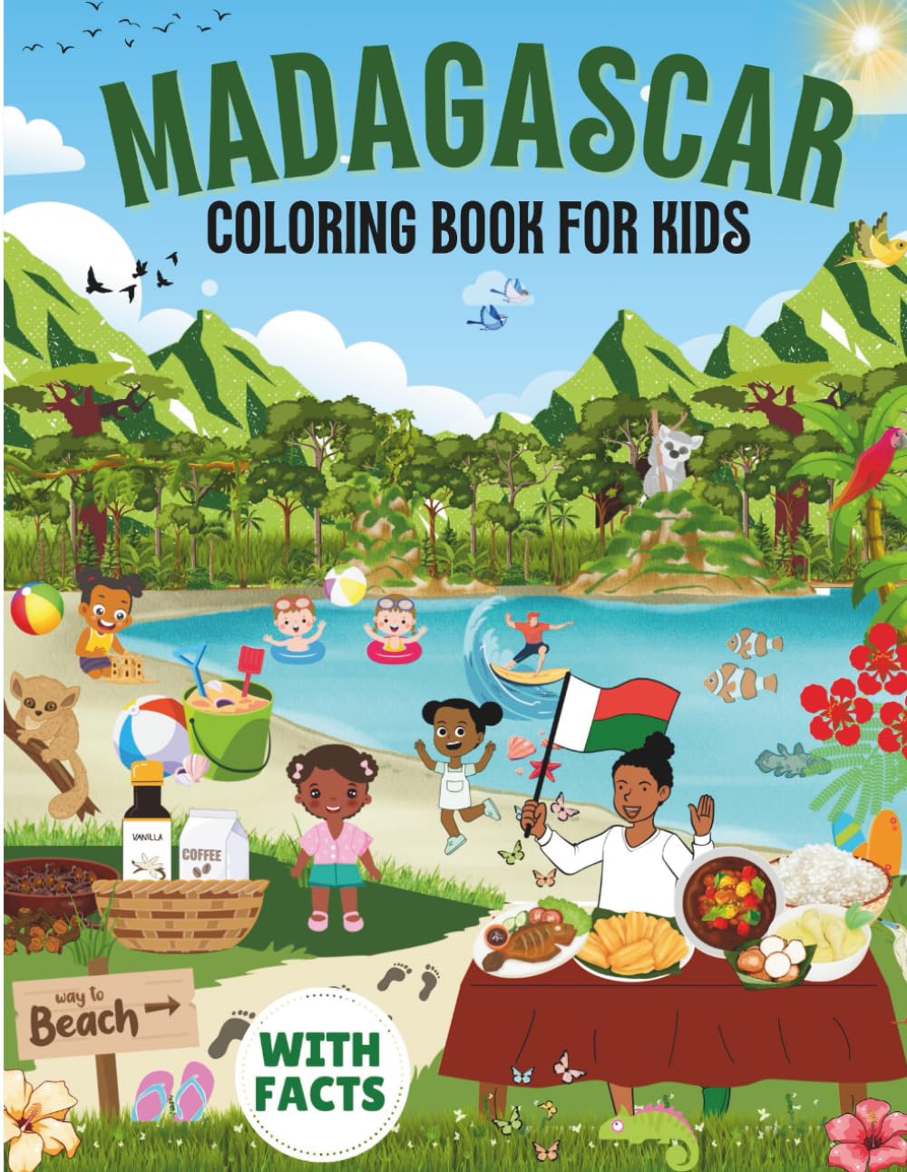 Madagascar Coloring Book for kids with facts