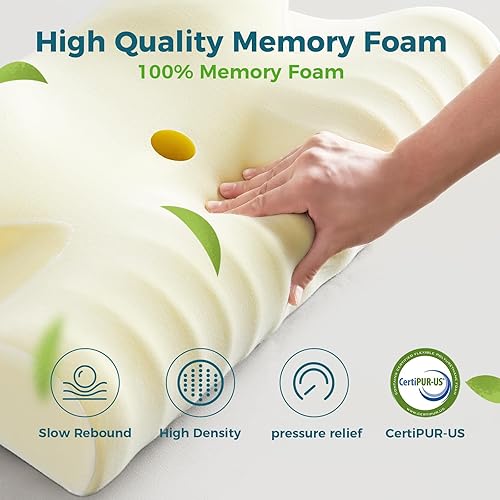 Miniatura 4 de Almohada cervical para cuello y hombro, almohada ergonómica de espuma viscoelástica de contorno, almohada de apoyo para personas que duermen boca