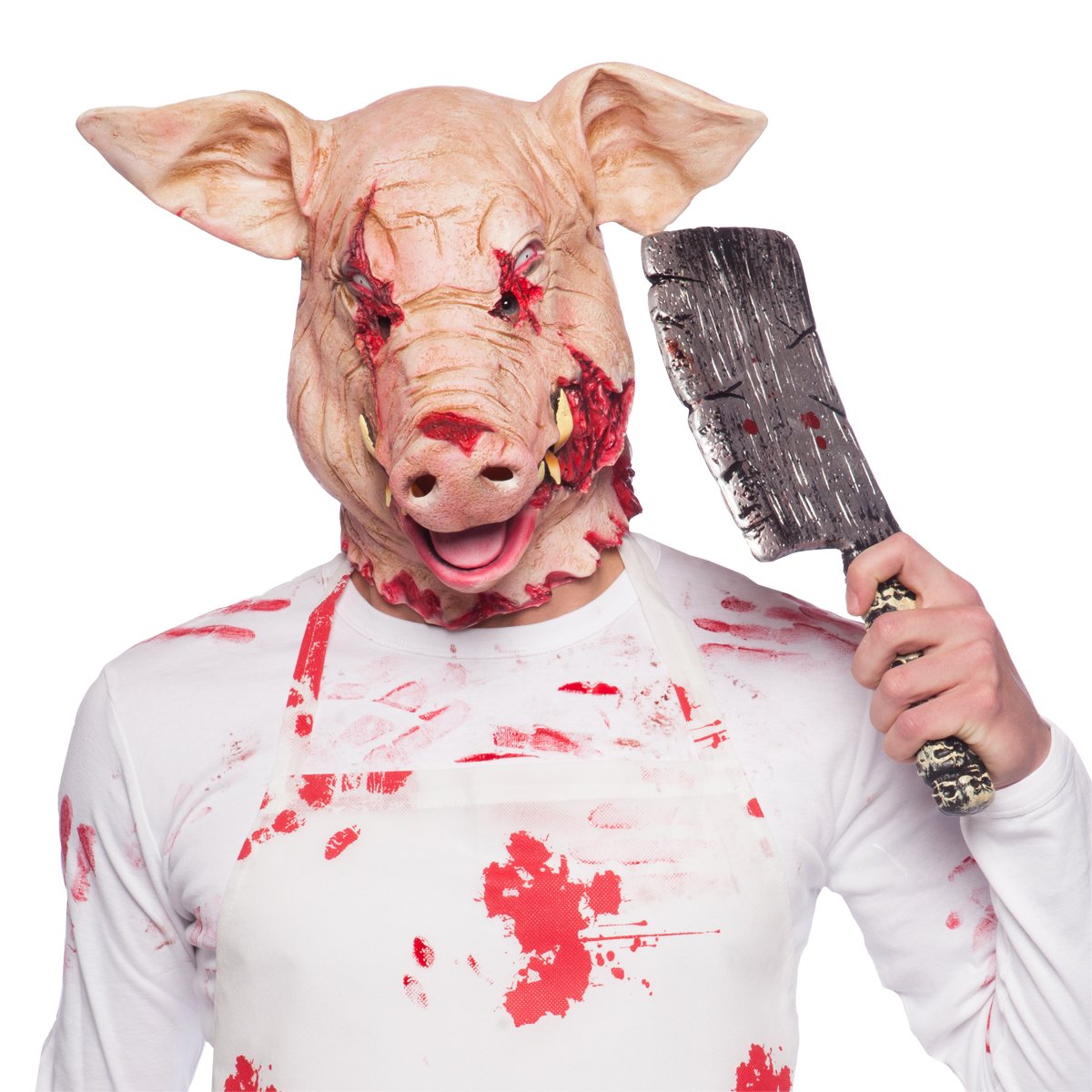 Latex-Maske „Blutendes Schwein“ Für Erwachsene – Gruselmaske Für Halloween & Horror-Partys, Einheitsgröße
