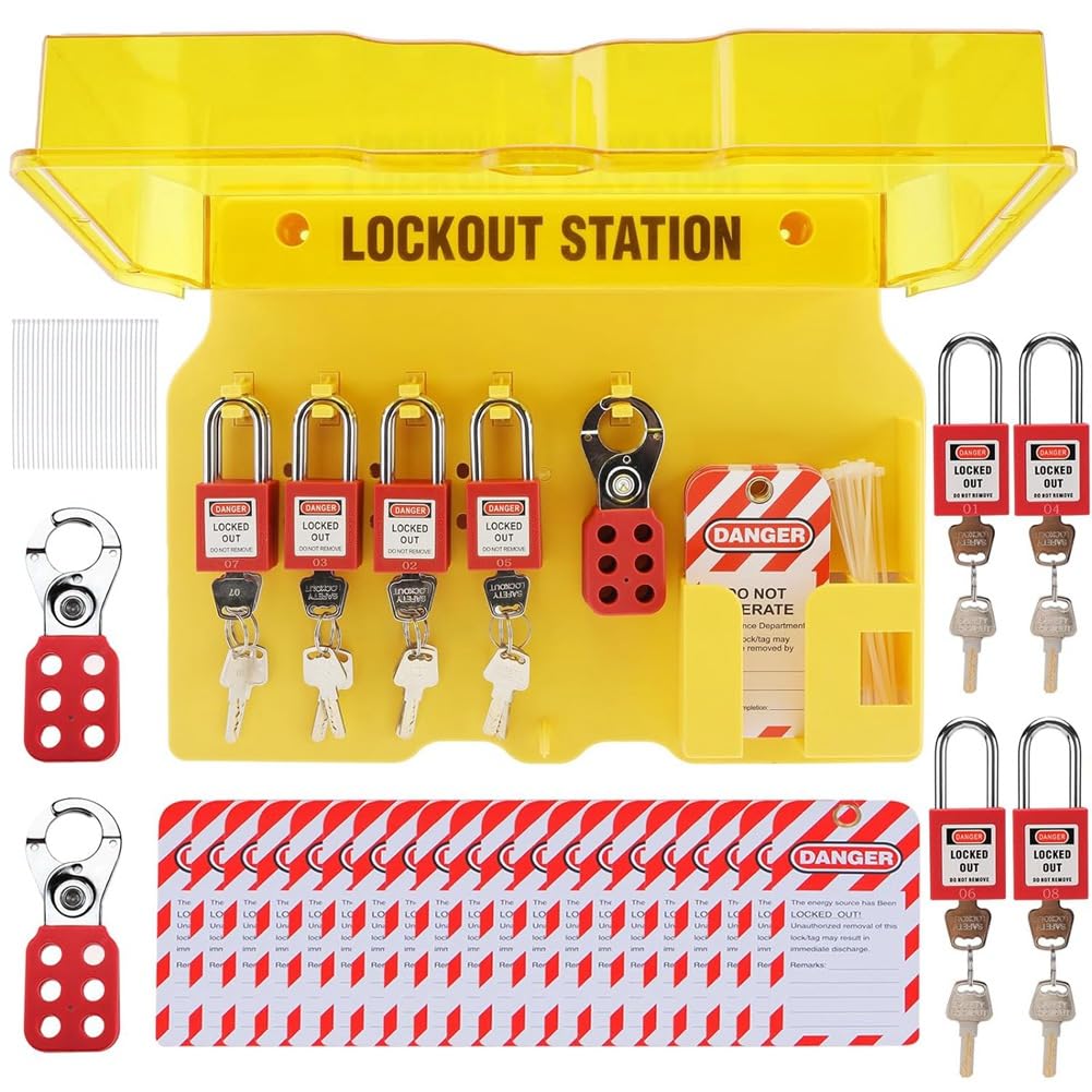 Compare nondk as shown lockout tagout station with 8 safety padlocks 3 ...