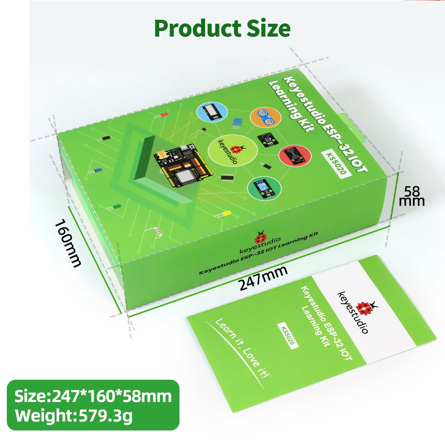 KEYESTUDIO ESP32 Kit di apprendimento IoT con oltre 60 progetti, tutorial Arduino e MicroPython, modulo WiFi Bluetooth, kit completo di componenti elettronici per principianti, produttori ed educatori