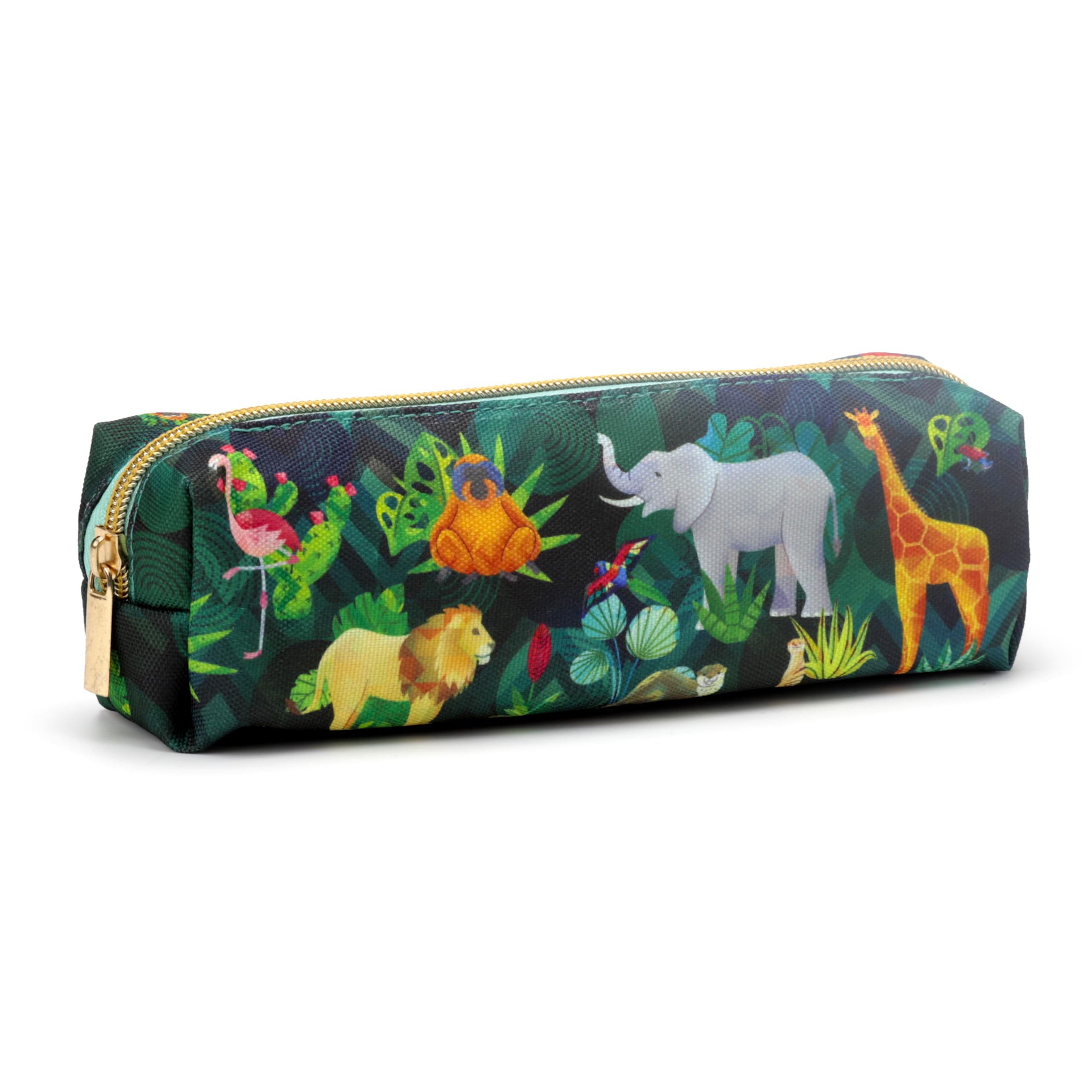 Puckator Animal Kingdom Canvas Pencil Case, School Equipment Stuff, Pencil Cases, Large Capacity Preppy Pencil Case