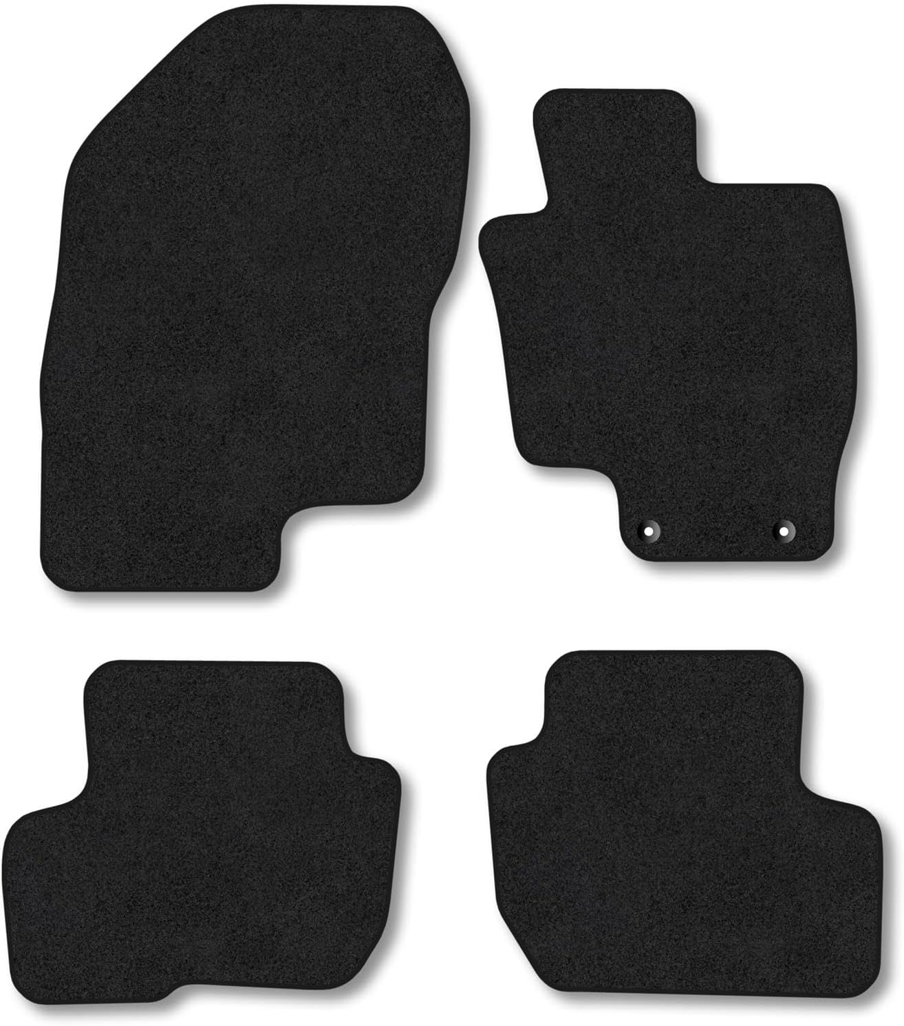 Mitsubishi Outlander (2014-2021) PHEV Premium Car Mats Accessories Tailored Fit Tufted-Pile Carpet Black Trim Non-Slip Floor Mats Full Coverage Compatible Accessory Full Front & Rear Set with Clips