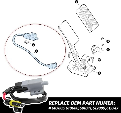 Miniatura 7 de Roykaw Interruptor de pedal de freno y acelerador de carrito de golf con arnés de puente para EZGO RXV 28-2/2/2/29 Carrito de golf eléctrico y de