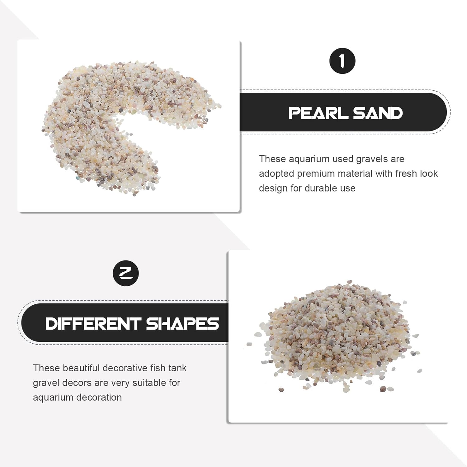 KALLORY Aquarium Decorative Gravel 1kg Natural Polished Fish Tank Rocks Substrate for Planted Aquariums and Fish Tank Landscaping