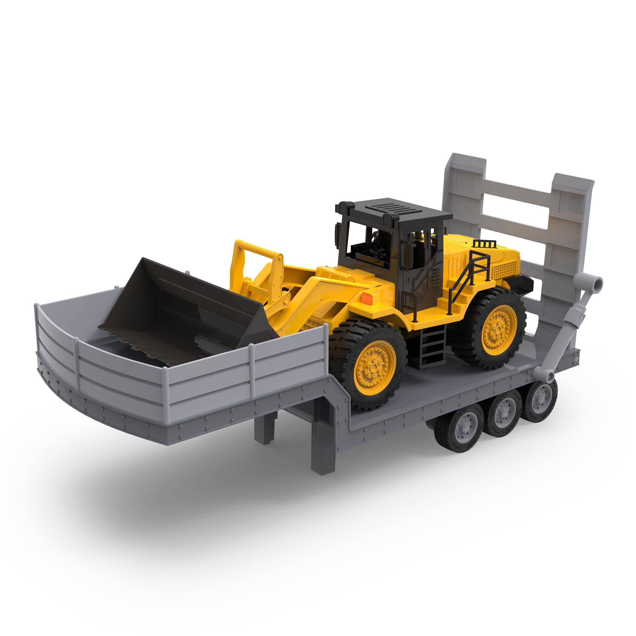Driven by Battat - Jumbo-Transportwagen, 69 cm - Großer Spielzeug-Transporter - Bonus-Frontlader inbegriffen - Realistische Lichter und Geräusche - Langlebige, bewegliche Teile - 3 Jahre +