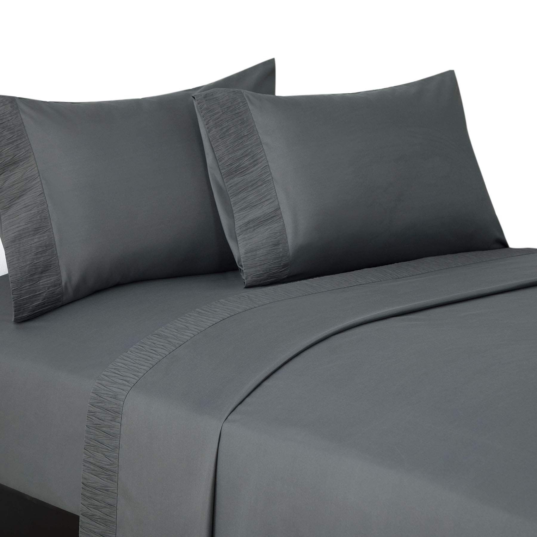Bedsure Queen Bed Sheets Set Grey - Soft 1800 Bedding Sheets & Pillowcases Sets, 4 Pieces Queen Sheet Set