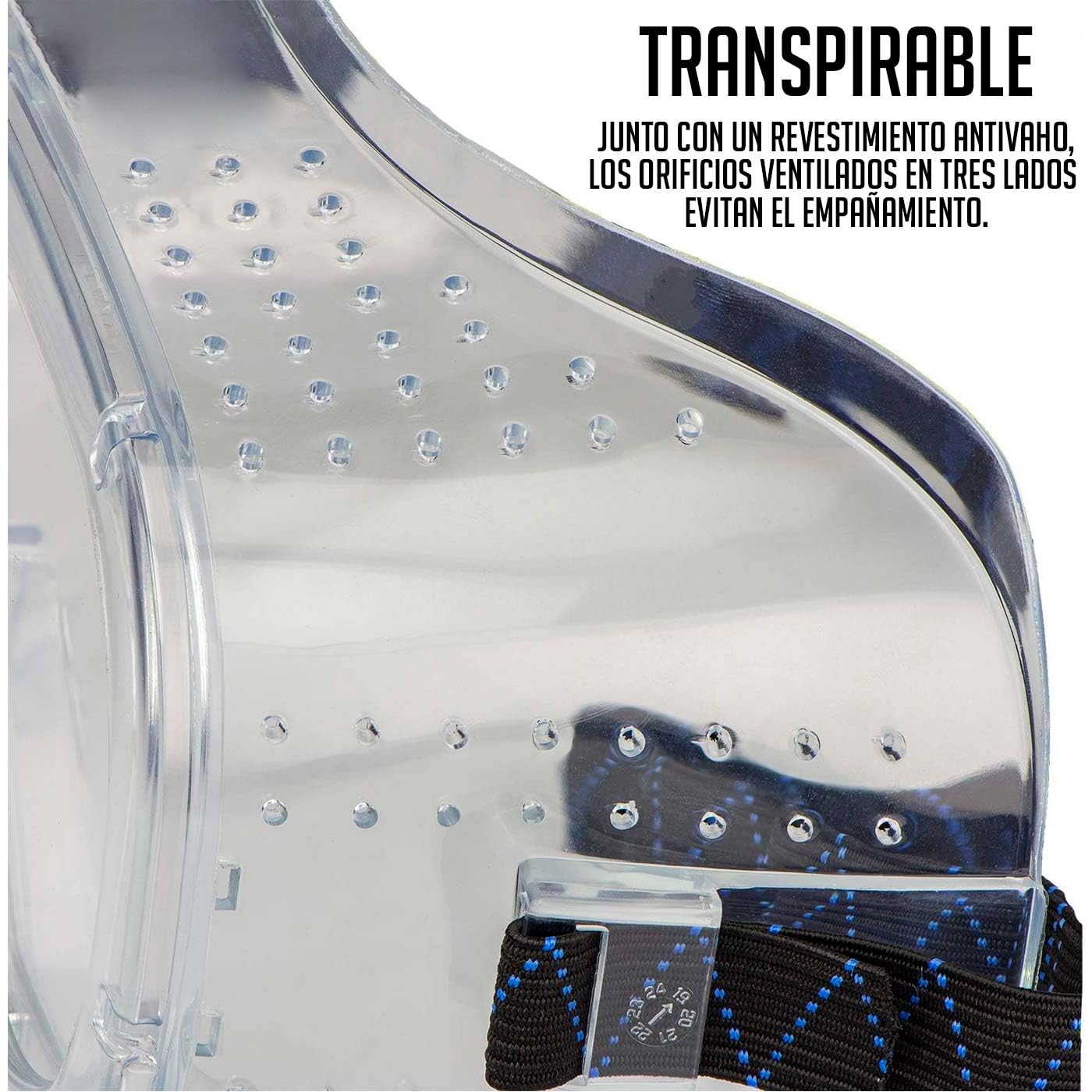 Acan Tradineur - Pack de 6 Gafas de seguridad, protector de ojos, prevención y seguridad - Fabricado en PVC - No protegen contra los rayos UV – 7 x 15,5 x 5,5 cm