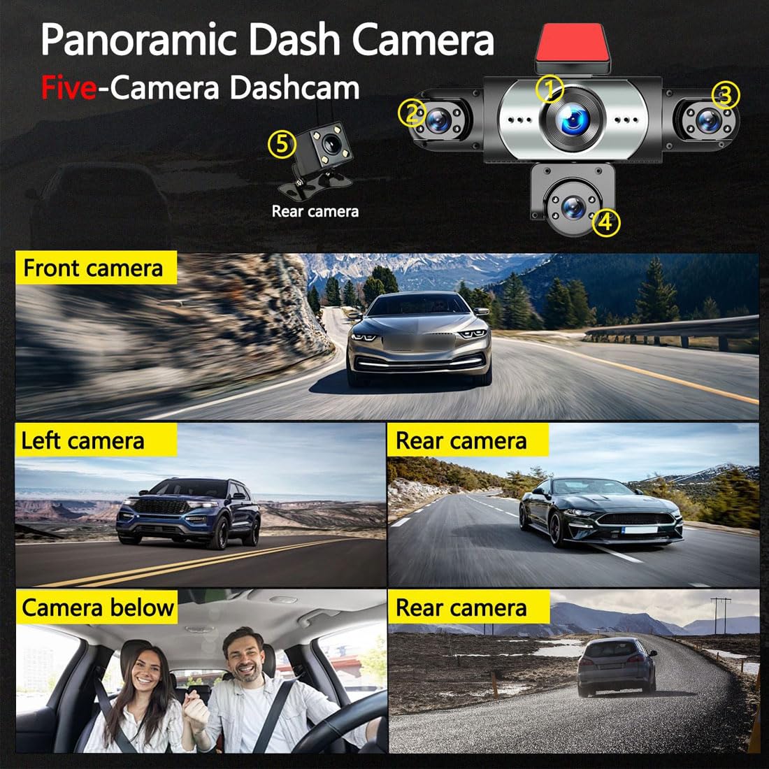 Dash Cam Multicanale 1080p Con Visione Notturna E Monitoraggio Parcheggio (5)