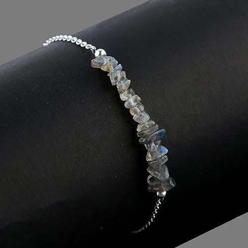 Miniatura 23 de Natural Peridot Chips Gemstone Beads Bracelet, Jewelry for Women, Healing Crystals, Chain 8 inch Stone Weight Approx 6 Carats Stone Size Approx 3 MM