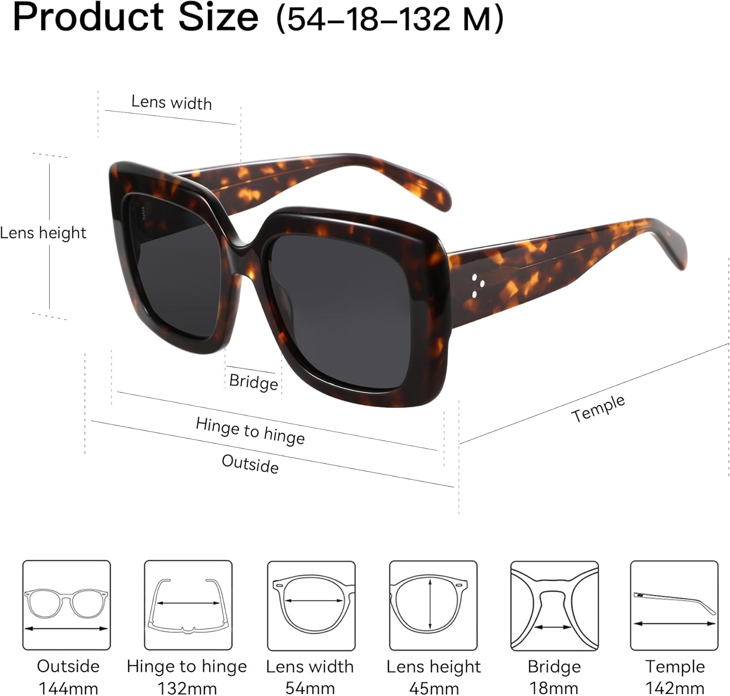 ZENOTTIC Polarized Sunglasses Women Trendy: Classic Sun Glasses Ladies UV400 Protetion - Retro Oversize Shades Squre Frame - Image 5
