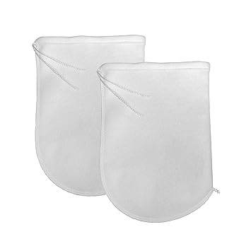 7 Inch Opening Filter Bags 200 Micron with Drawstring - Aquarium Felt Filter Socks - 2-Pack - 7