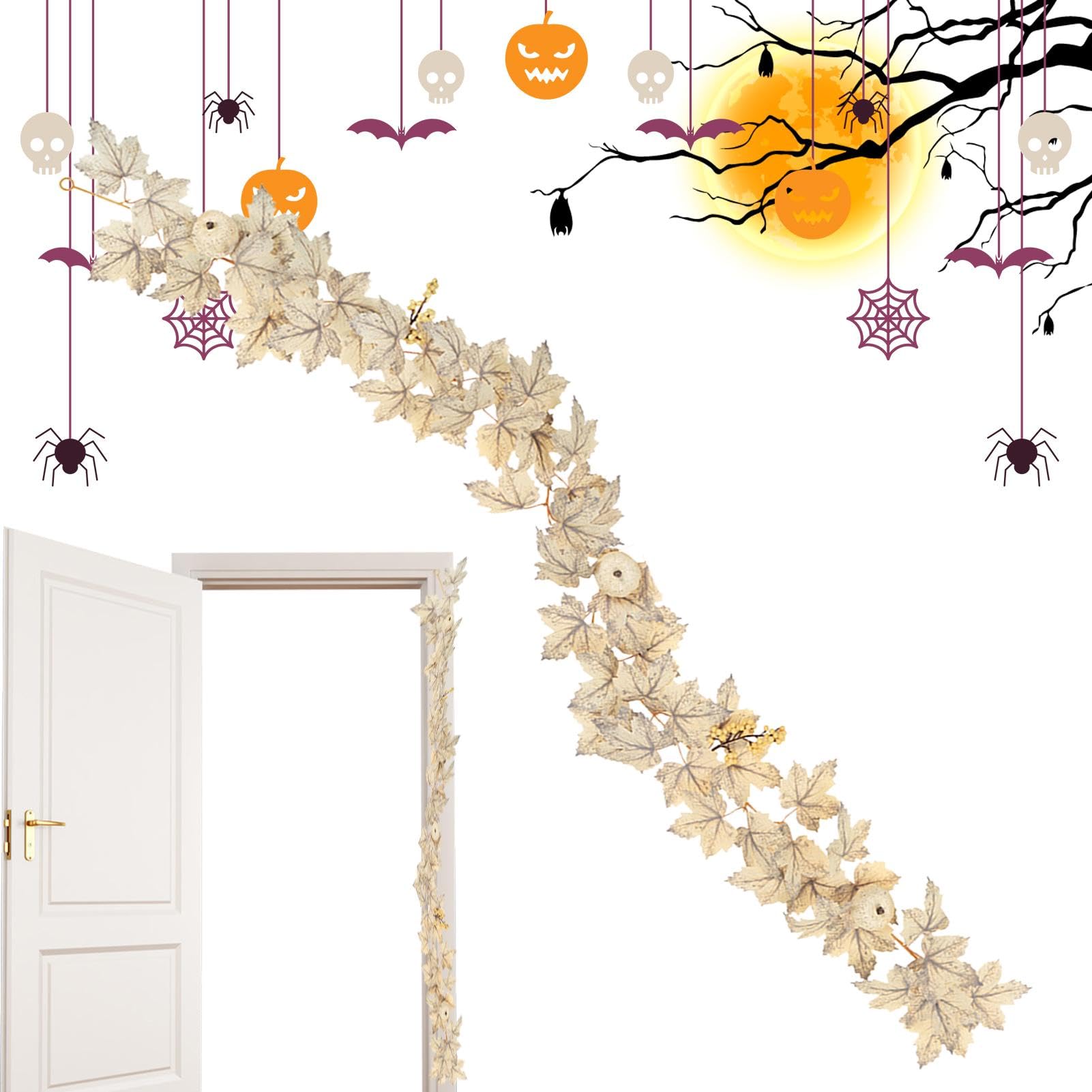 Ghirlanda autunnale – 1,8 m marrone foglie autunnali – ghirlanda di