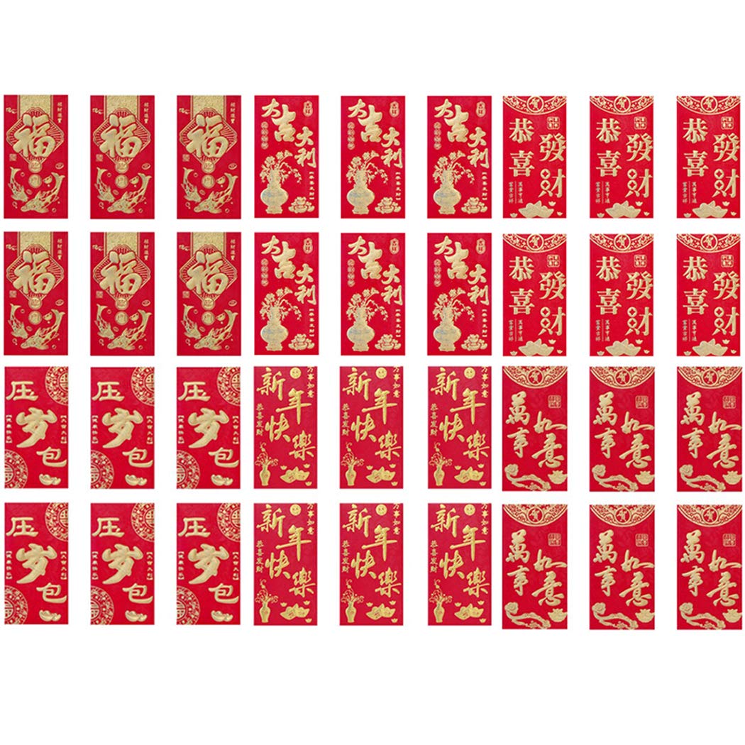 SOWUNO 36PCS 2021 Chinese New Year Red Envelope Creative Money Envelope Red Packet Red Money Pocket-image-43