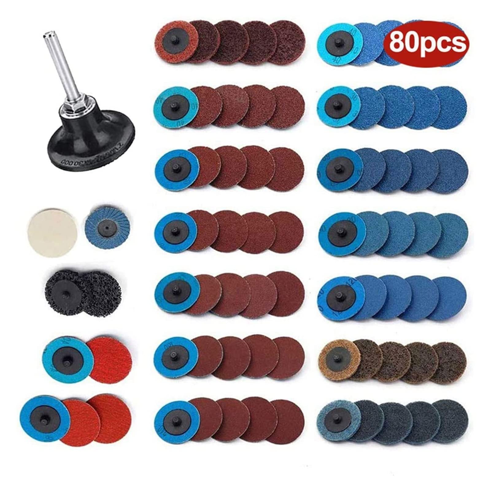 CVFRDD Air Hammer, Poratble Mini 1/4 Air Angle Die Grinder 90 Degree Pneumatic Grinding Polisher Mill Engraving Machine With Sanding Discs Tool Kit(Only 80PCS No Tool)