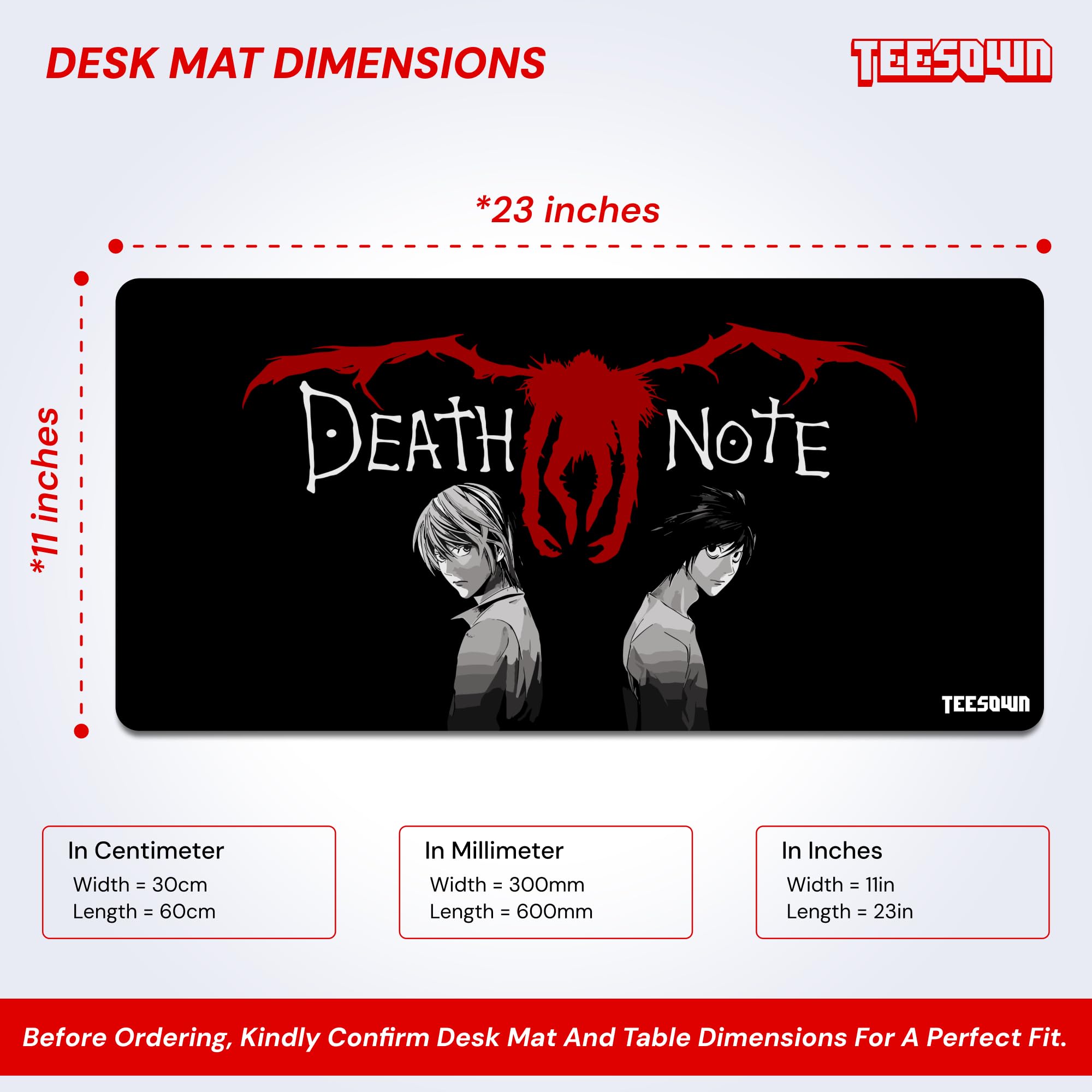 TEESOWN Anime Large Extended Mouse Pad Death Note for Laptop