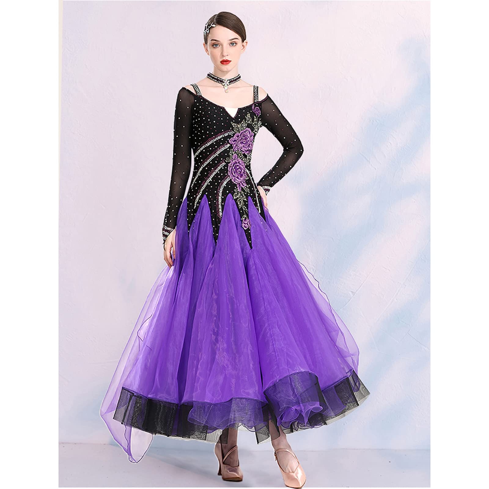 ストーン付きスタンダードドレス✨競技会や発表会、デモにおすすめ！ 豪華ストーン付きスタンダードドレス☆競技会やデモ、パーティー