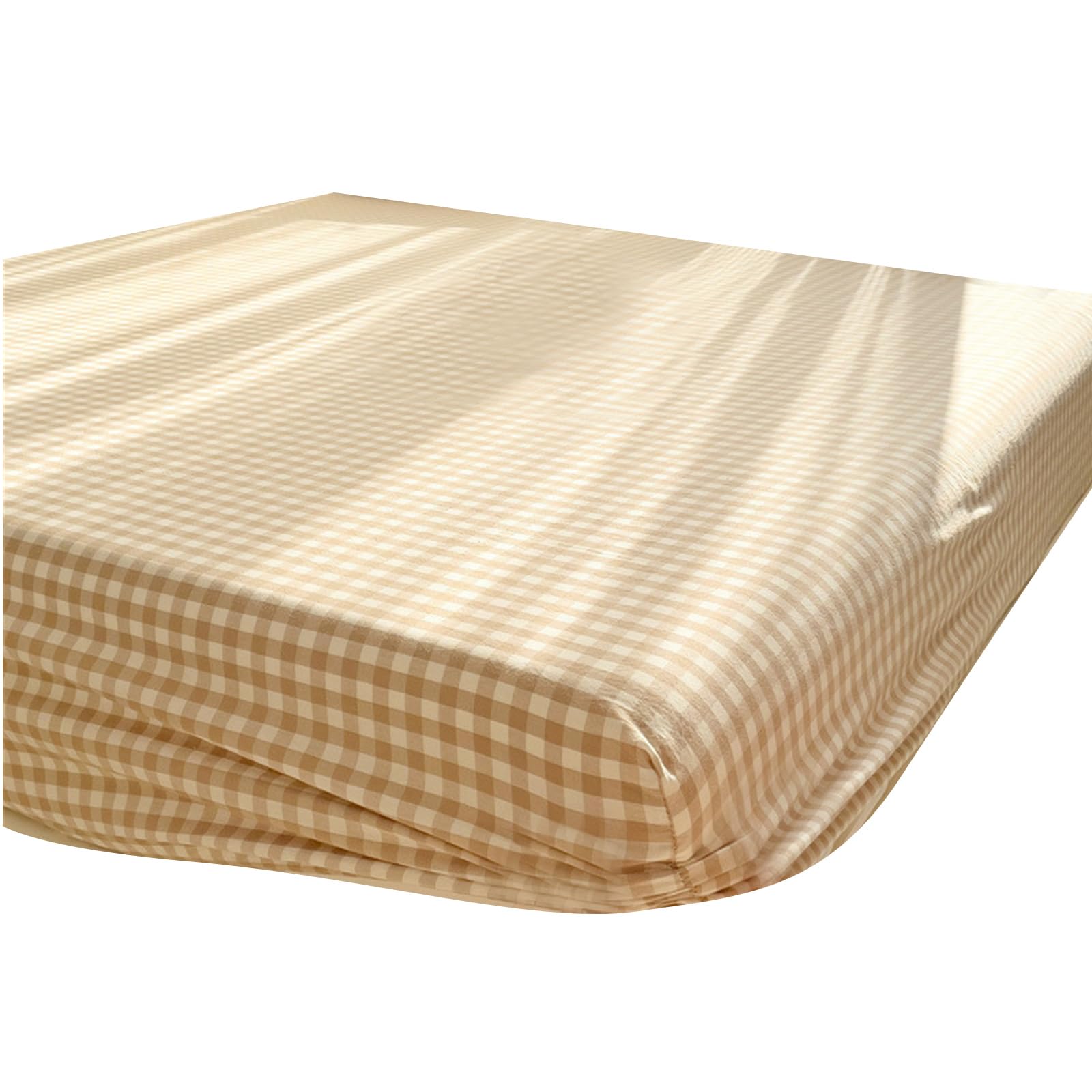 Drap-housse en coton imprimé de qualité supérieure motif treillis pour couchage simple