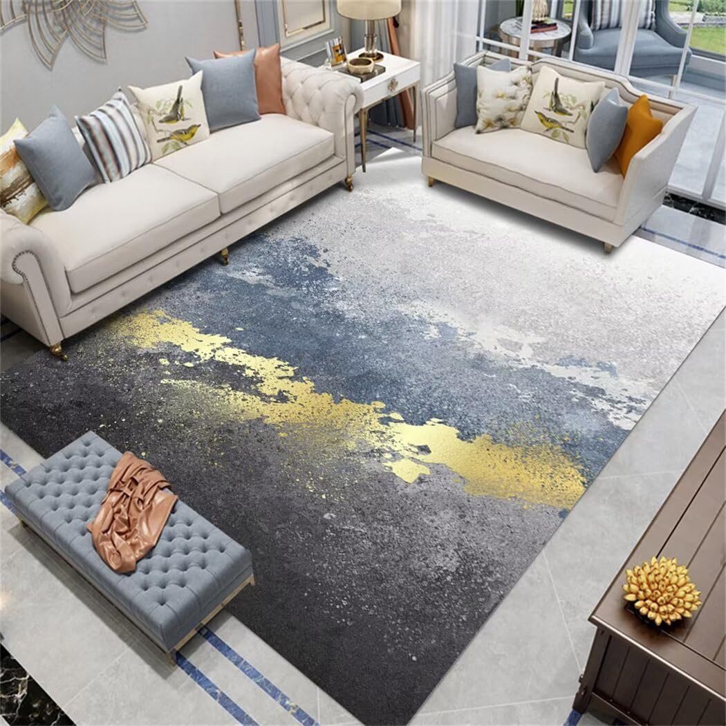 Tapis couloir et déco salon design moderne 160x230cm gris-bleu