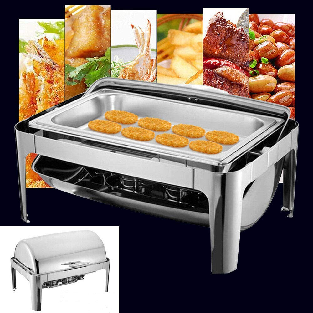 Buy 9L Chafing Dish Food Warmer Stainless Steel Buffet Warming Container Hinged Lid Heat