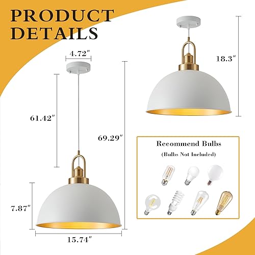 Miniatura 10 de Febeleven Lámpara colgante de granja negra mate, altura ajustable, luces de techo industriales colgantes vintage para cocina, isla, pasillo,