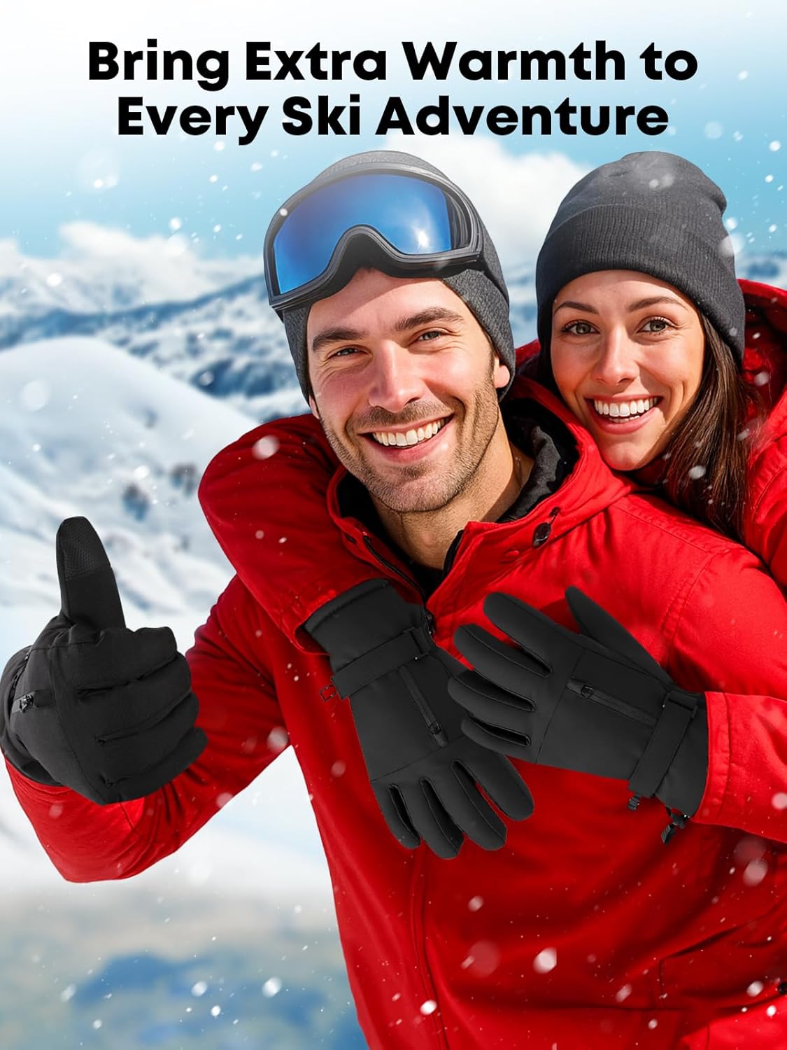 KASBAH Winter Gloves for Men Warm -20℉ Windproof Waterproof Ski Women Glove with Touchscreen Thermal Lining Anti-Slip for Work Cycling Motorcycle Snowboarding - Image 6