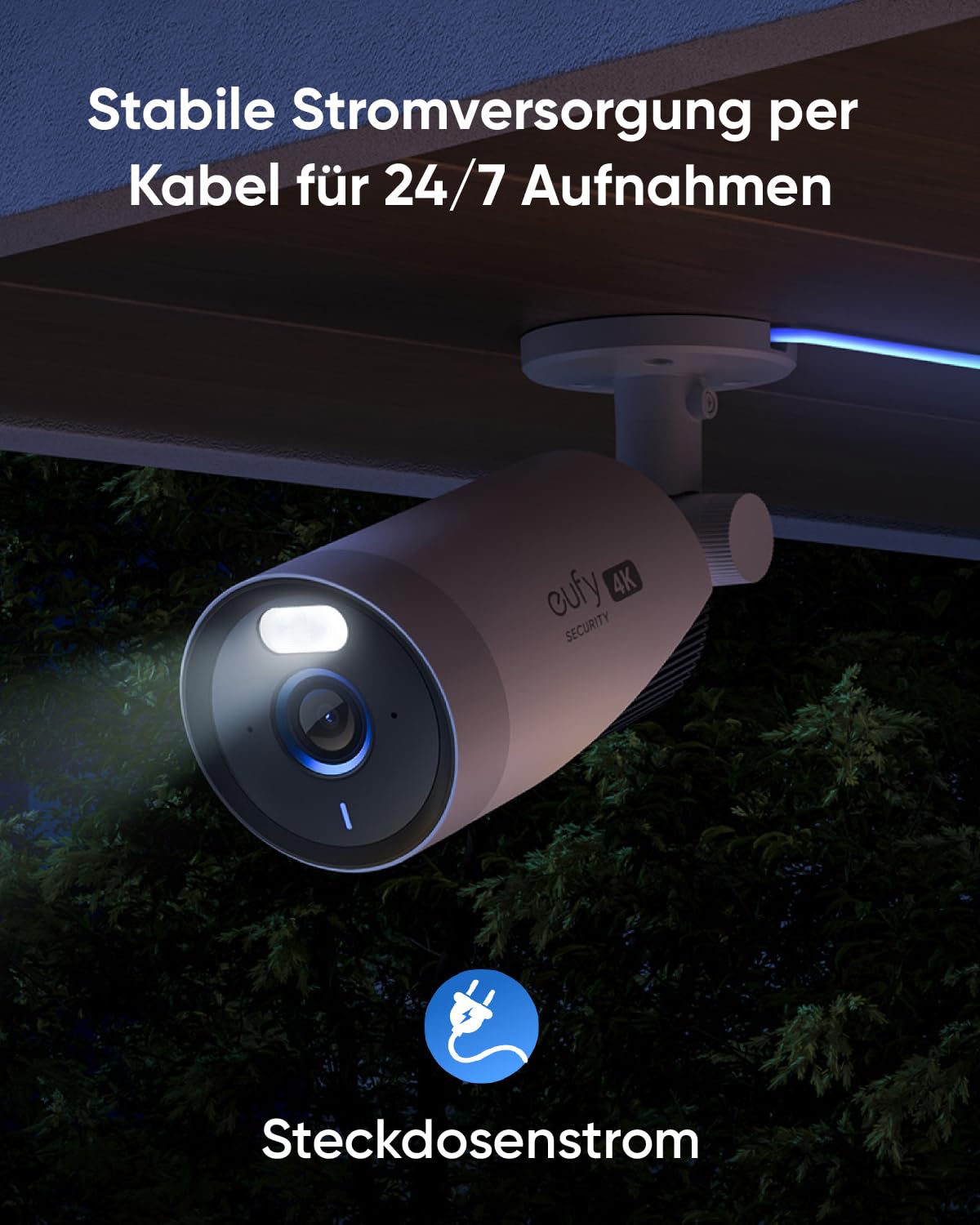 eufy Security eufyCam E330 (Pro) telecamera aggiuntiva, telecamera esterni, risol. 4K, registraz. 24/7, plug-In, Wi-Fi, AI ricon. facciale, nessun costo mensile, richiede HomeBase 3 (Ricondizionato)
