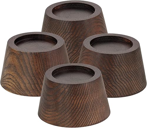 Miniatura 8 de FASONLA Elevadores de cama (juego de 4) elevadores de muebles de altura de 2 pulgadas, elevadores de madera maciza de roble para cama, elevadores de