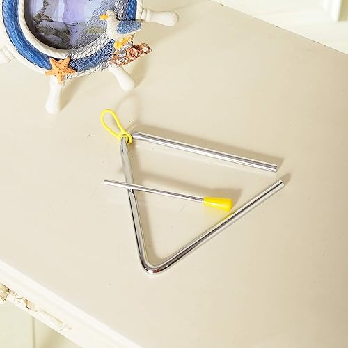 Miniatura 6 de Instrumento musical de percusión del triángulo de acero de 7 pulgadas con el delantero