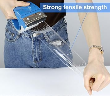 3 Inch Wide Packing Tape with Dispenser,2.4 Mil x 55 Yards Heavy Duty Packaging Tape Refill for Shipping,Industrial Grade,Urtal Strong Boxing Tape for Moving,Mailing and Storages (Clear)