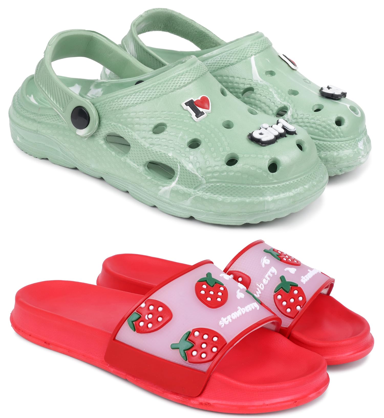pampy angel Combo Pack of 2 Slipper/Flip Flops/Slides/Clogs/Sandals with Adjustable Back Strap for Women (WCL-LGirl,S-Bery)-picture-52