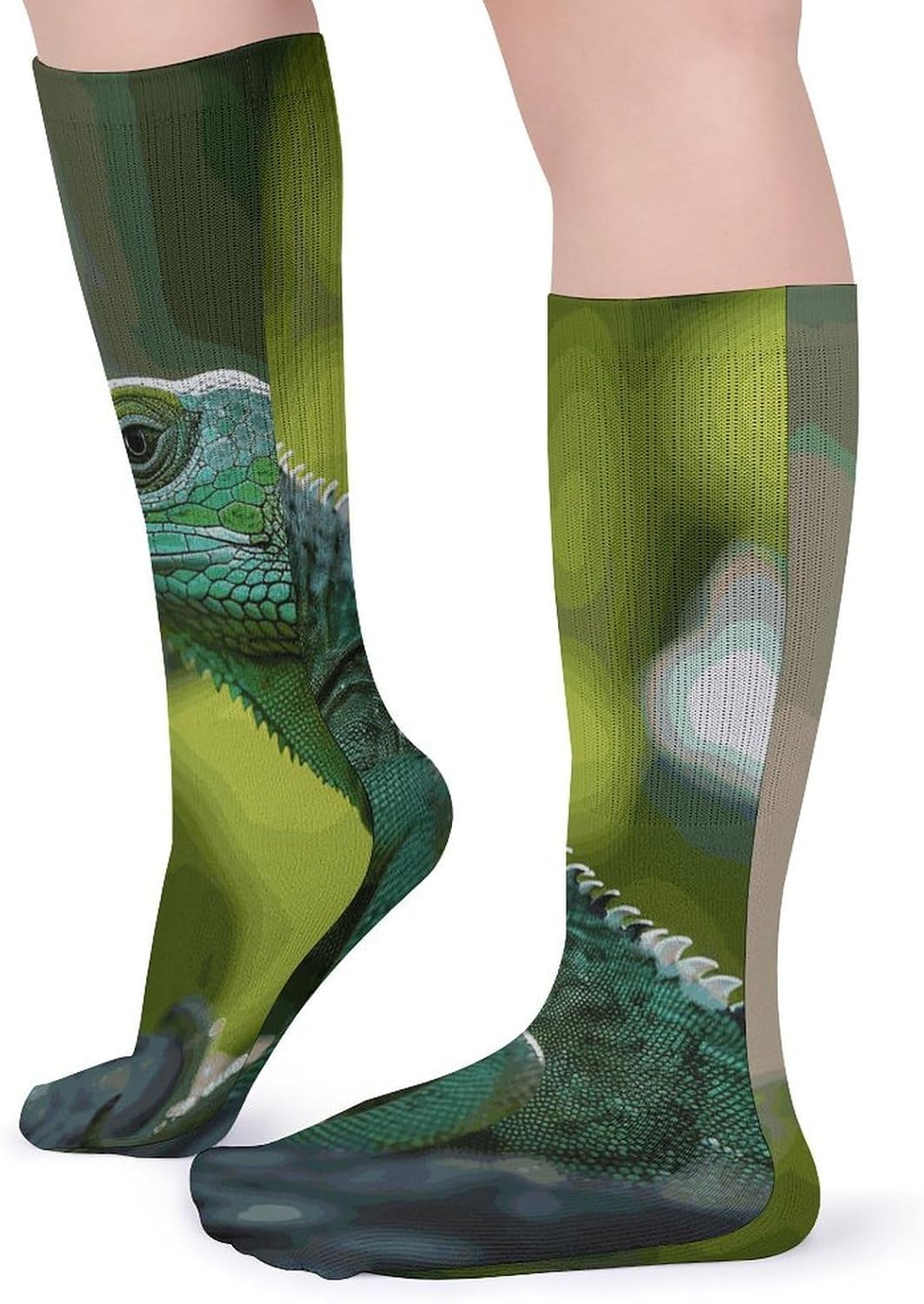 Green Lizard Stocking - Cute Casual Long Athletic,Crew Sock for Men Women,Running Socks Soft Breathable for Gift