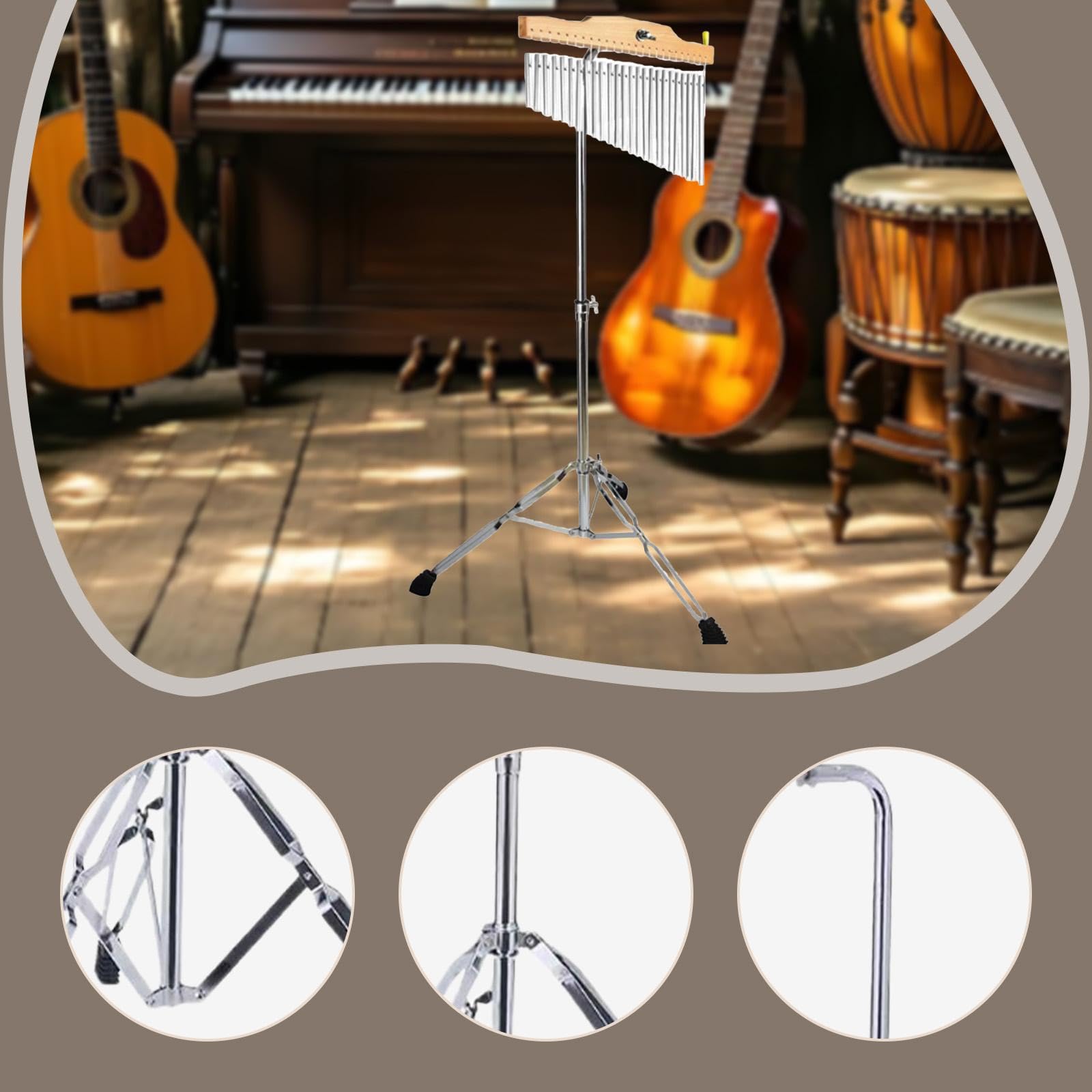 Bar Chimes Ständer Halter Musical Percussion Instrument Zubehör Windspiel Ständer, Silber