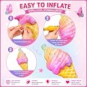 Pop The Party Ice Cream Theme Birthday Decoration Foil Balloon Set of 5 Pcs with Pink Star & Happy Birthday Round Foil Balloons for Girls & Boys Birthday Party Decor gallery image