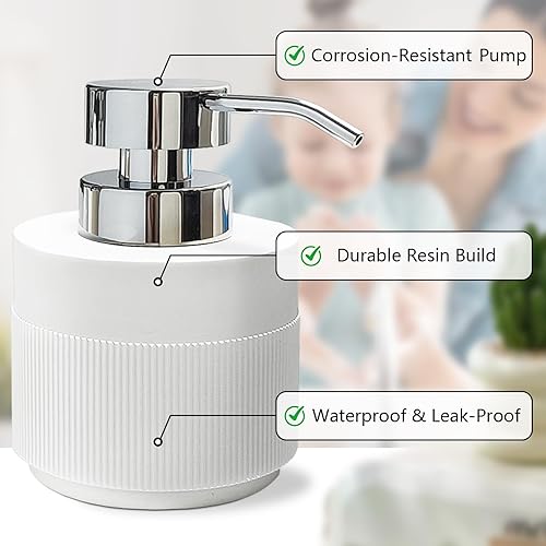 Miniatura 3 de Dispensador de jabón de resina para baño, dispensador de líquido de loción de manos, fácil de presionar con bomba de plástico reutilizable para