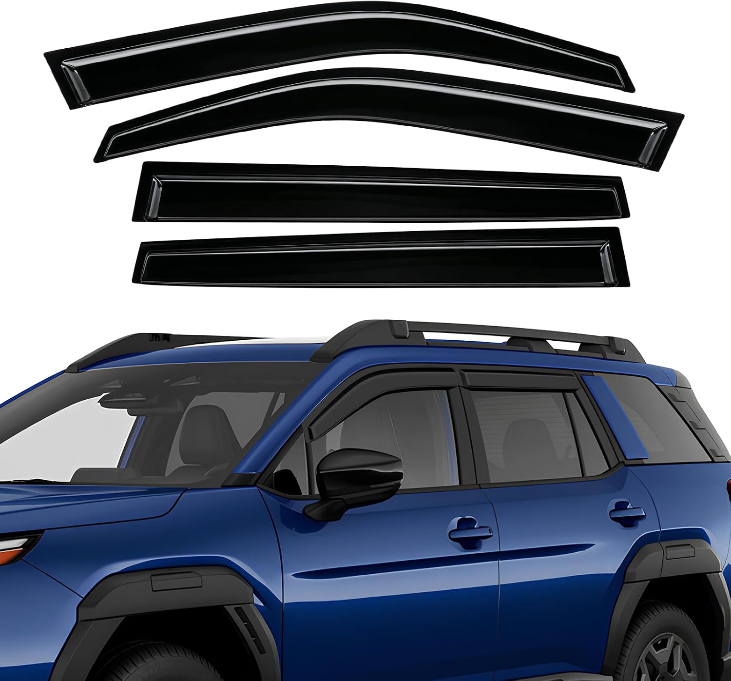 Rain Guards Fit for Subaru Outback 2026, Tape-On Extra Durable Side Window Visor Deflectors Compatible with Subaru Outback 2026 Window Rain Guard Black 4 PCS