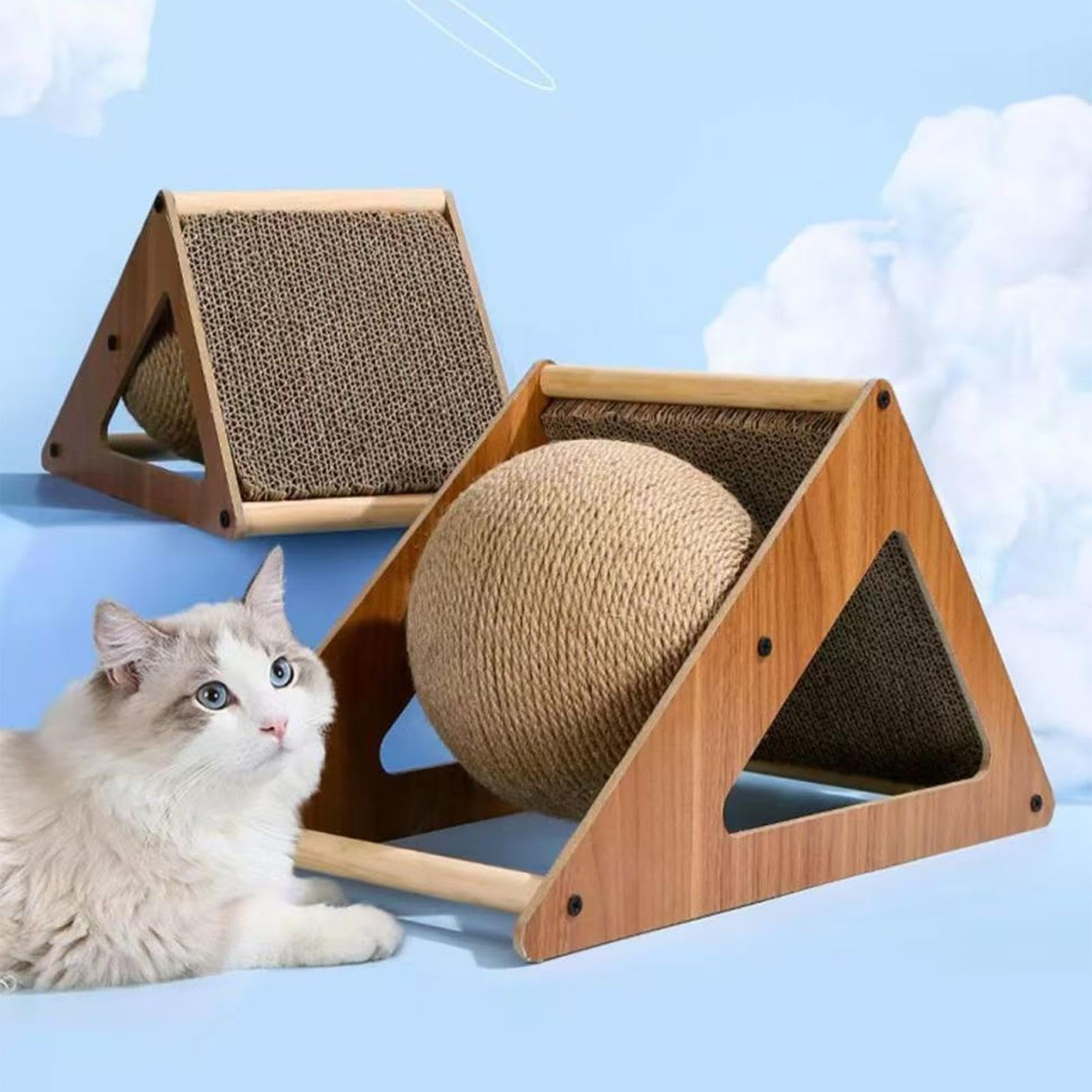 Kratzball Für Katzen, Hase, Stressabbau-Spielzeug – Interaktiver Kleine Haustiere, Heimunterhaltung, Training, Übung, Kätzchen | Spielzeug Langeweile Buster Krallenschärfer Post Twine Rolling