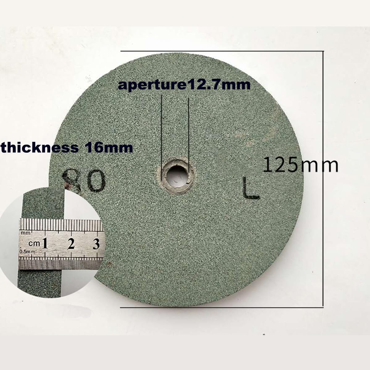 Tarcze szlifierskie, do szlifierek kątowych, zielony węglik krzemu, ziarnistość 80, otwór 12,7 mm, grubość 16(Diameter 125mm)
