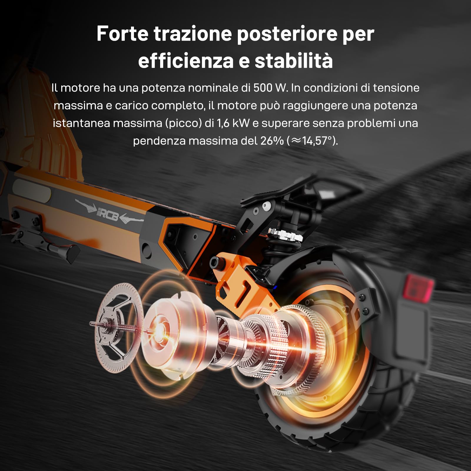 RCB D7/D7 PRO (Ultra) Monopattino Elettrico adulto, NFC/Frecce APP, Pendenza 26%, Motore 500W Picco 1600W, Autonomia 80-130KM, Batteria 20.8-27Ah, Pneumatici Gel Autoriparanti 10 Pollici