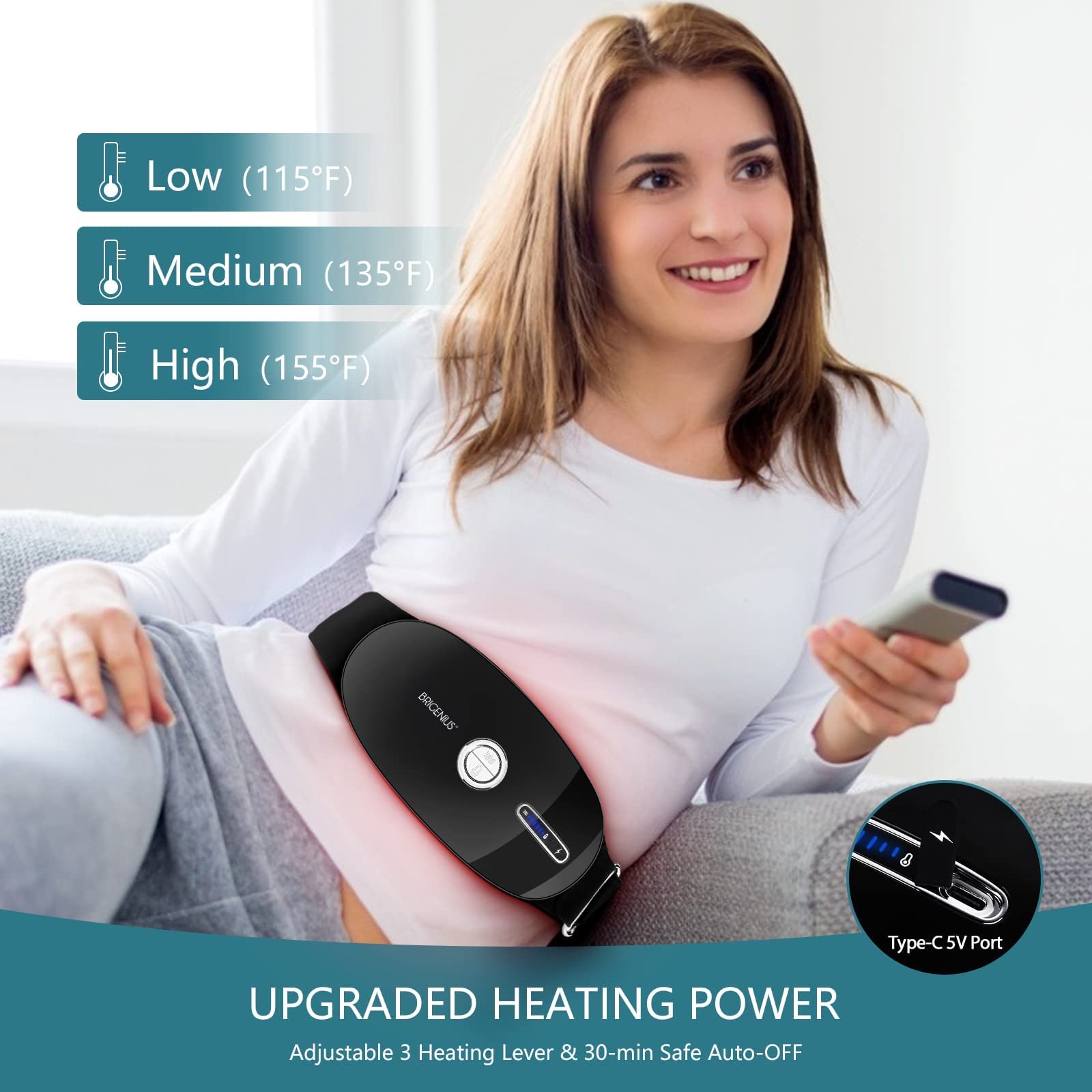 Heating Pads, Graphene Heating Belt for Abdomen Stomach Pain Relieve, Wireless Heating Pads