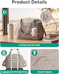 BAGSMART Expandable Personal Item Travel Bag, Lightweight Gym Bag for Women, 24L Weekender Travel Duffle with Toiletry Bag, Carry on Overnight Duffel, Camel